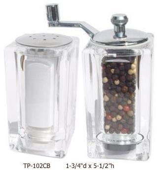 Acrylic Pepper Mill & Salt Shaker