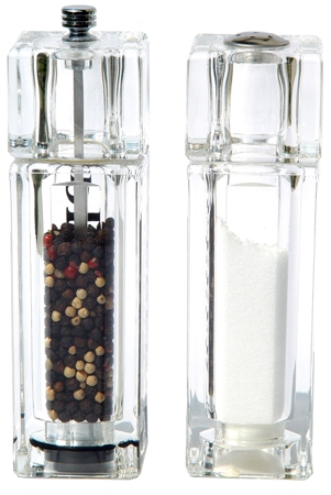 Acrylic Pepper Mill & Salt Shaker