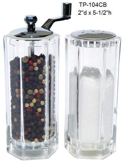 Acrylic Pepper Mill & Salt Shaker